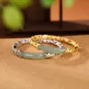Новый модный позолоченный браслет из нефрита Hetian из бисера, бамбуковый браслет, браслет для женщин и девочек, ювелирные изделия, подарки ldd240312