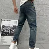 Jeans da uomo, versione slim fit micro span, buona elasticità, versione fashion-8978