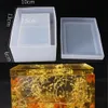 Ny transparent silikonform torkad blommhart dekorativ hantverk DIY -lagringsvävnadslåda Mögel Epoxiformar för smycken Q1106276O