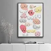 Paintings Line Watercolor Posters And Prints Boobs Boobie Art Tits Print Breast Canvas Painting Body Wall Pictures Bedroom Home De225d