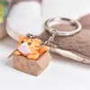 Chaveiros Lanyards Cute Cartoon Pet Cat Chaveiro Lucky Fortune Carton Cat Toy Chaveiro para Mulheres Homens Bolsa de Carro Caixa de Telefone Pendent Casais Presente LDD240312