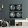 Pinturas 4 pcs amor coração 3d efeito arte de parede abstrata figura de metal estátua arte pintura de lona 19/7 polegadas moderna casa decor258z