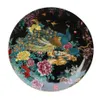 كامل جينغديزن بورسلين مينغ و Qing Dynasty Decoration Plate العتيقة الأسود الطاووس Rich3072