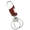 Keychains Metal Car Keyring Present Rotertable Double Switch Leather Key Chain Simple Fashion Holder Rings Buckle Fader