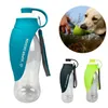 Bottiglia d'acqua portatile per cani da compagnia da 580 ml Ciotola da viaggio con design a foglia in silicone morbido per dispenser per bere gatti all'aperto 211103266w