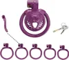 Sissy Chastity Cage for Men Purple Chastity Devices Lock Design Small Chastity Cage Male Penis Cage Cock Cage BDSM Toys for Couples Sex (Purple WX-4)