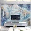 Papier peint personnalisé motif marbre bleu abstrait, imperméable, 313d, décoration murale pour salon, canapé, arrière-plan de télévision, peinture murale de cuisine
