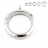 10Pcs lot Mix Size Round Silver Plain Screw Floating Locket 316L Stainless Steel Floating Charms Memory Glass Locket Pendant358Q