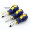 1Pcs Mini Screwdriver Multifunction Cross Shaped Screw Driver Slotted Flat DIY Repair Tools Magnetic Short Small