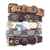 Colliers de chien Laisse Ensemble Classique Presbytie Designer Lettres Motif Imprimer Laisses PU Cuir Mode Casual Réglable Chiens Chats Nec221t