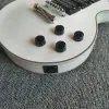 Novo em estoque pó de prata branco 3 captadores 6 cordas guitarra elétrica envio rápido