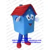 Costumes de mascotte Costume de mascotte de maison bleue tenue de personnage de dessin animé adulte activités Parent-enfant Expression d'affection CX4047 livraison gratuite