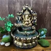 Handgjorda hinduiska Ganesha -staty inomhus vatten fontän ledde vattenskal hemdekorationer lyckliga feng shui ornament luftfuktare T2003240H