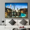 Salvador Dali Cigni che riflettono elefanti Tela pittura astratta Poster e stampe Wall Art Picture Living Room Decor Cuadros255k