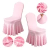 Chair Covers Lycra Wedding Chair Cover Party Decoration Spandex With Skirt Pleated Use Elastic Stretch Dining Luxury Birthday el Banquet 230706