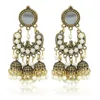 Boucles d'oreilles pendantes ethniques couleur argent gitane pour femmes Boho bijoux perles cloche gland Jhumka dames rétro