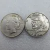 US Head-To-Head Two Face 1922 1922 Peace Dollar skull zombie skeleton hand carved Copy Coins3080