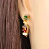 Hoop kolczyki Jeemango wykwintne kolorowe sześcienne cyrkonia ze stali nierdzewnej Wspaniała huggie dla kobiet moda błyszcząca biżuteria JE23098