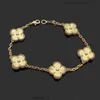 Bracelet de chaîne à maillons de luxe pour femmes, trèfle à quatre feuilles, mode, Bracelets en or 18 carats, bijoux U6 16xw962tr