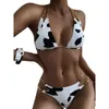 Women's Swimwear 3Pcs/Set Stylish Women Wire Free Halter Summer Off Shoulder Push Up Split Bikini