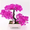 1 st välkomnande tall emulera bonsai simulering dekorativa konstgjorda blommor falska gröna potten växter ornament hem dekor288h