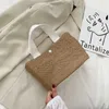 Borse da spiaggia Borsa da vacanza al mare Estate alla moda in stile campagna intrecciata da donna per il tempo libero Cestino di verdure per ragazza