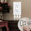 Wall Outlet Plate with LED Lights Safty Light stickers Sensor Plug Coverplate Socket Switch Cover for Bathroom Bedroom305z