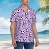 Men's Casual Shirts Soccer Ball Summer Shirt Men Beach Goal Purple Short Sleeves Comfortable Custom DIY Classic Oversized Blouses