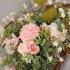Couronne de fleurs décoratives en forme de cœur, guirlande de porte d'entrée pour ferme, cour, noël
