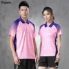 Sportskjorta polo badminton skjortor kvinnor/herr bord tennis skjorta kläder snabb torr sportkläder t-shirt damer polyester 240304