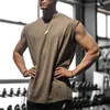 Men Loose Sleeveless Cotton Shirts Male Breathable Sports Undershirt Running Vest Singlet Mens Fitness Gyms Tank Tops 240308