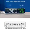 Andra klocktillbehör LED Digital Alarm Clock Temperatur Datum Display Snooze USB Desktop Strip Mirror LED -klockor för vardagsrumsdekorationL2403