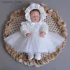 Robes de fille Robe de bébé princesse à manches longues bébé fille robe nouveau-né infantile enfant fille vêtements dentelle Tutu robe de bal robes de fête baptême L240311