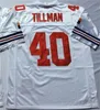 Retro Football 40 Pat Tillman Jersey Men 75 -årsjubileum Vintage All sömd röd svart vit färg för sportfans andas Pure Cotton High Men till försäljning uniform