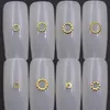 1000pcs Gold Hollow Hemp Wreath Nail Art Decorations Ring Patch Nail Rivet Metal Diy Tips Manicure Charms Nail Smycken Tillbehör 240301