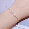 Länkarmband Klassiska kubiska zirkoniet Shiny Crystal Gold Color Armband Bangle For Women Wedding Hand Chain Jewellry Wholesale