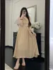 Casual Dresses French Gentle Style Halterneck Lace-up Dress 2024 Summer High-end Sleeveless Solid Color Slim Wedding For Women's