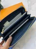 Long zipper WALLET the most stylish way to carry around money cards and coins women Denim Blue purse card holder long business women wallet with box