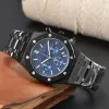 Högkvalitativ AP -mens armbandsur Sex nålar Alla Dial Work Designer Quartz Watches Luxury Brand Chronograph Clock Steel Belt Royal Men tittar på tre ögon Sapphire P05