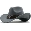 Bästsäljande topphatt National Style Cattle Standard Western Cowboy Top Hat Roll Brim Horite Hat Wool Felt Hat 230823