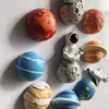 Fridge Magnets 3D Resin Astronaut Spaceship Jupiter Earth Magnetic Paste Universe Refrigerator Decorative Message Sticker 11pcs se281n