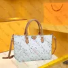 Neverfulls TOTE TOG Designer Torby Kobiety TOBES KOBIETA PIELĘCIA PIELĘCIA SKÓRZY Messenger Old Flower Blay Białe ramię torebki na ramię