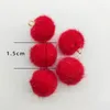 Encantos 10 pçs bonito pelúcia bola de pele pingente artesanal diy fluffly pom 15mm mini imitação água vison cabelo brinco acessórios