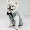 개 의류 애완 동물 웨딩 생일 파티 의상 턱시도 턱시도 작은 중간 큰 품종 형식 조끼 나 bow tie gentleman259o