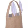 Söt bomullslinne Easter Bunny Ears Basket Bag för påsk Presentförpackning Påskhandväska för barn Fin Festival Present