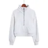 Viewlulu Hatless Half Zipper Scuba Plush Sweater Coat Fleece hoodie Yoga Outdoor Sport jacket