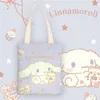 Bolsa feminina dos desenhos animados cinnamoroll kuromiins pequena bolsa de lona fresca um ombro portátil saco de moda simples