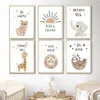 Peintures Éléphant Ours Girafe Paresseux Lion Soleil Boho Mur Art Toile Peinture Nordique Affiches Et Impressions Photos Enfants Chambre De Bébé Deco286z