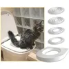 Inne Cat Supplies Cats Zestaw do treningu toaletowego PVC Pet Cute Mark Box Zestaw Profesjonalny trener sprzątania szczeniaka na siedzenie 257m