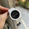 Men's White Camouflage Digital Quartz 2100 Watch Full Featured LED Auto Hand Raising Light Waterproof GA Oak Series